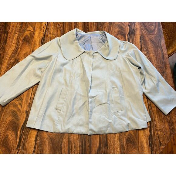 VTG 60’s Style Hand Made Swing Jacket Short Light Fabric Lined Blue - Picture 1 of 10